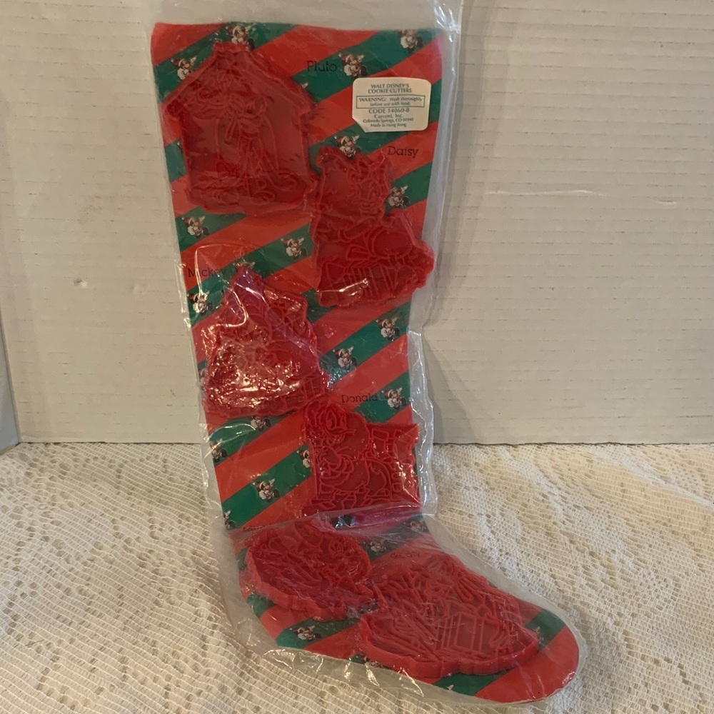 Vintage Walt Disney Christmas Stocking Cookie Cutters Set of 6 X-Large